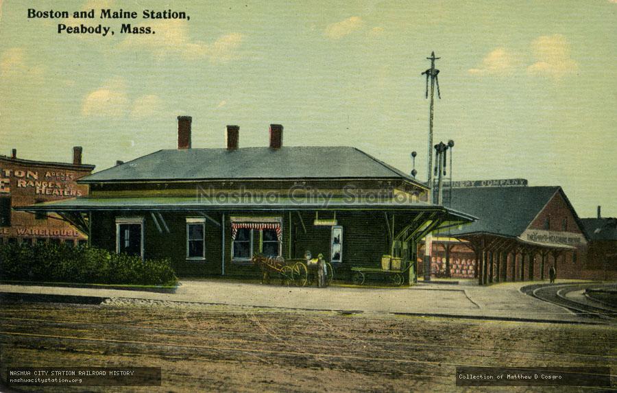 Postcard: Boston and Maine Station, Peabody, Massachusetts